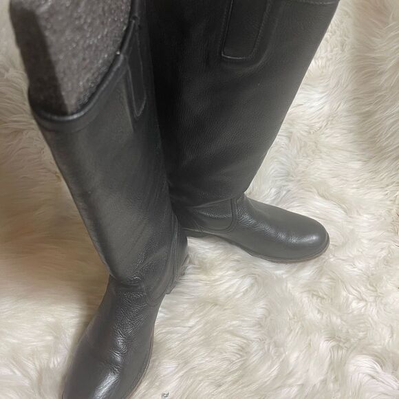 Frye Pippa 77007 Leather Black tall boots Back Zipper Size 6.5B - Picture 3 of 13